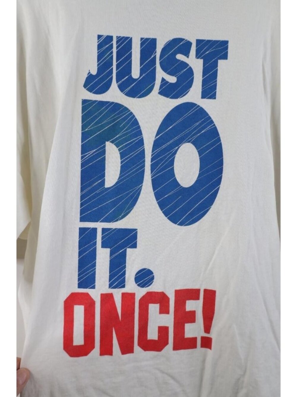 Vtg 90s Mens XL Spell Out Once Daily Nasal Inhaler Just Do It Once T-Shirt USA - Picture 9 of 12